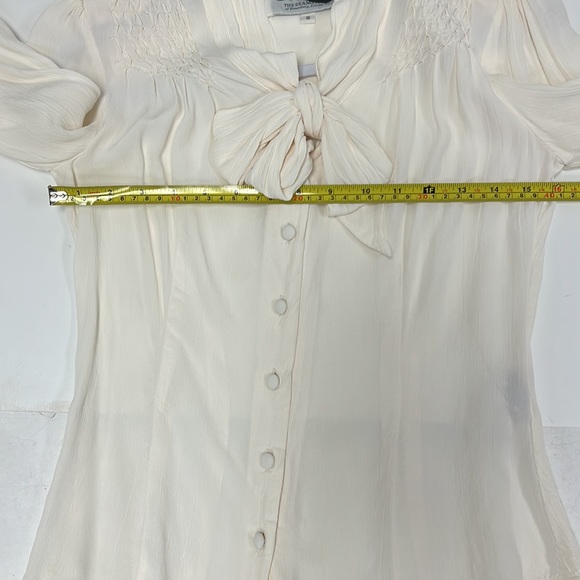 Vintage-style 1940’s Seamstress of Bloomsbury EVA Tie Bow Long Sleeve Blouse - Picture 8 of 8